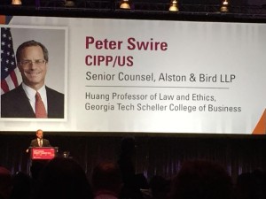 Peter Swire accepts the Leadership Award at the IAPP Global Privacy Summit, March 6, 2015